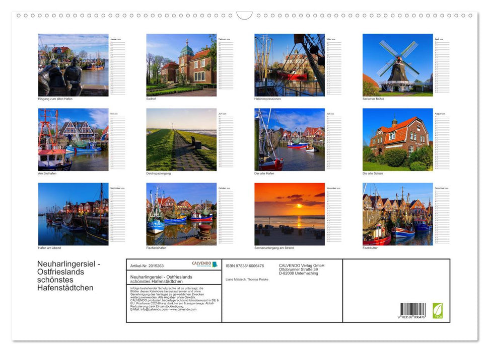 Neuharlingersiel - Ostfrieslands schönstes Hafenstädtchen (CALVENDO Wandkalender 2026)