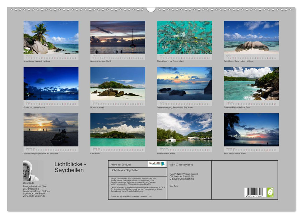 Lichtblicke - Seychellen (CALVENDO Wandkalender 2026)