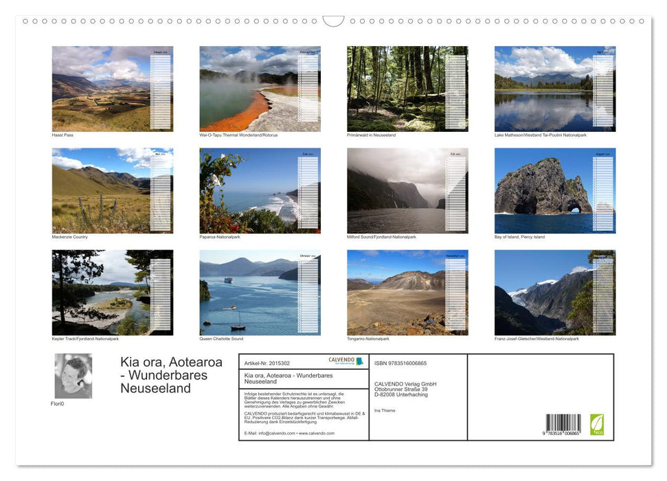 Kia ora, Aotearoa - Wunderbares Neuseeland (CALVENDO Wandkalender 2026)