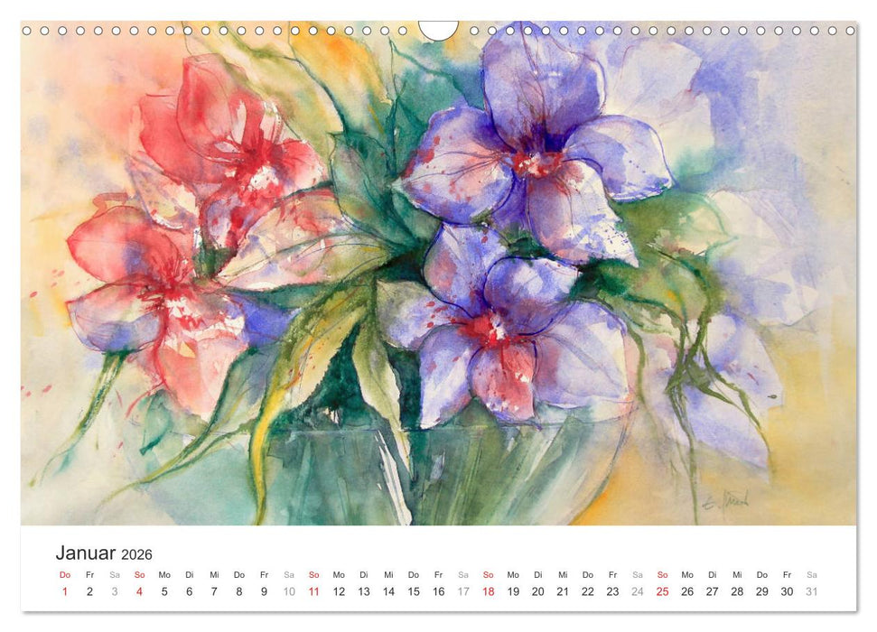 Blütenzauber - Aquarelle von ECKARD FUNCK (CALVENDO Wandkalender 2026)