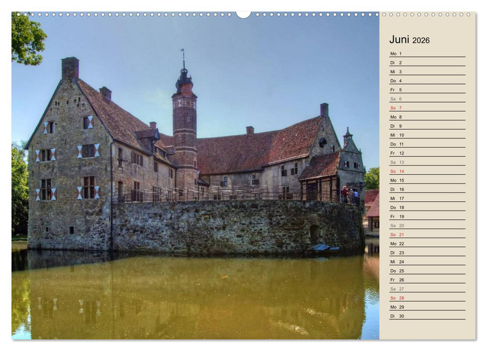 Burgen und Schlösser im Münsterland (CALVENDO Premium Wandkalender 2026)