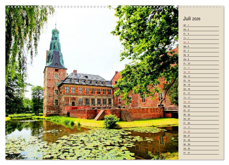 Burgen und Schlösser im Münsterland (CALVENDO Premium Wandkalender 2026)