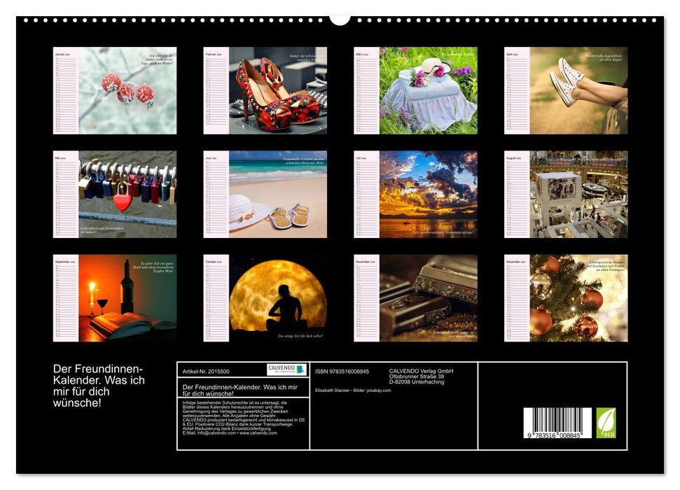 Der Freundinnen-Kalender. Was ich mir für dich wünsche! (CALVENDO Premium Wandkalender 2026)