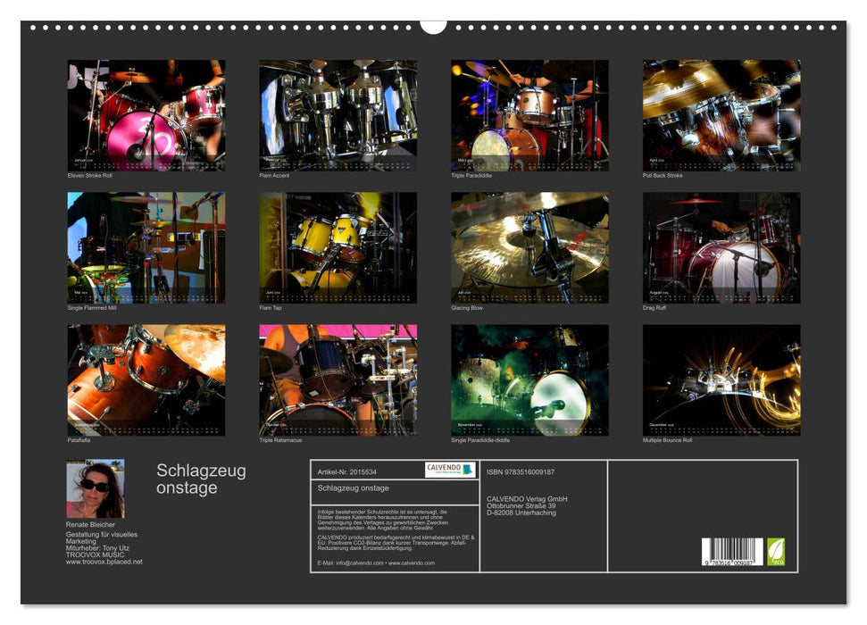 Schlagzeug onstage (CALVENDO Wandkalender 2026)