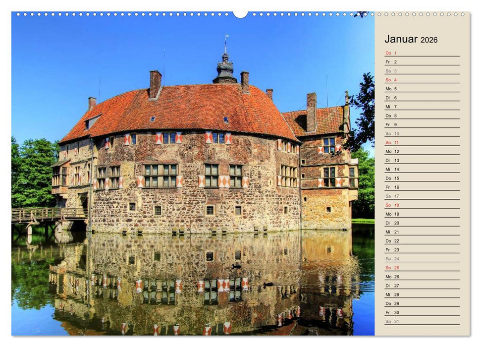 Burgen und Schlösser im Münsterland (CALVENDO Wandkalender 2026)