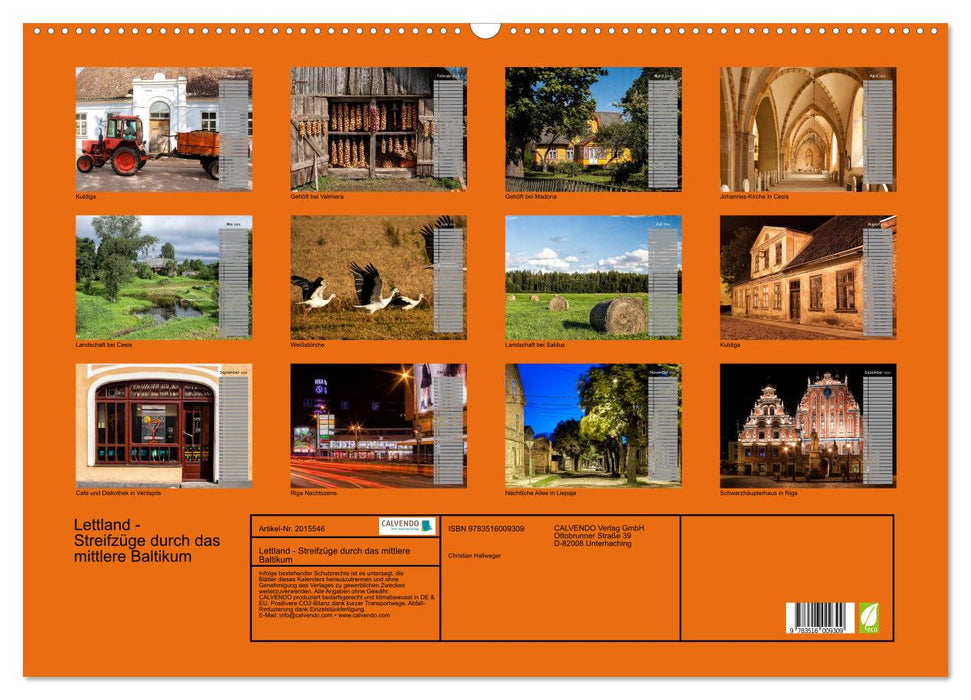 Lettland - Streifzüge durch das mittlere Baltikum (CALVENDO Wandkalender 2026)