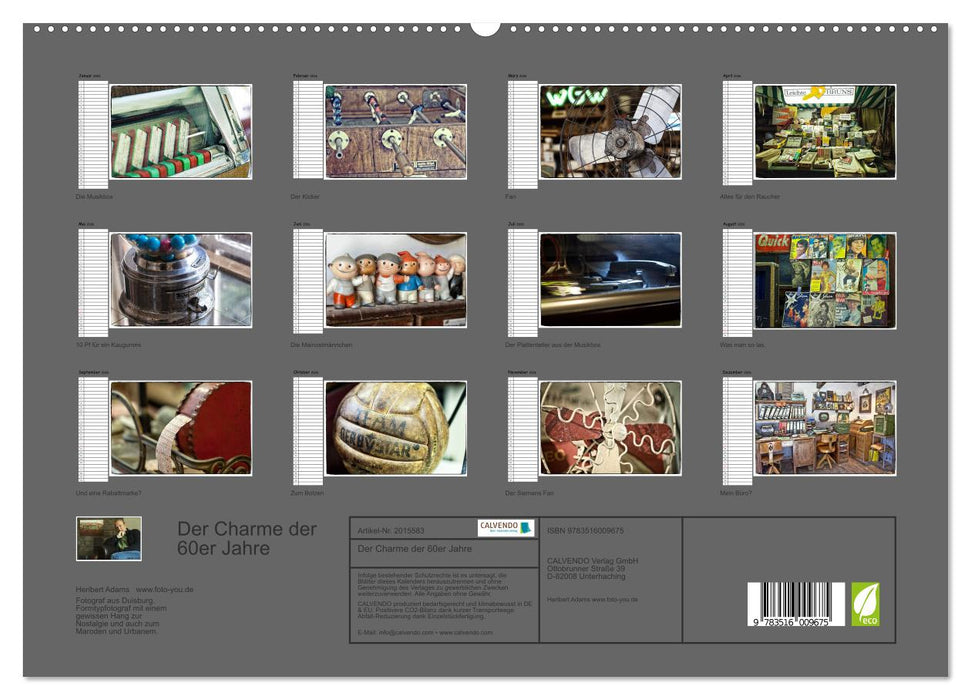 Der Charme der 60er Jahre (CALVENDO Premium Wandkalender 2026)