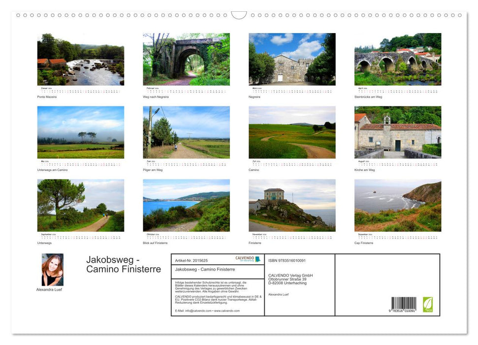 Jakobsweg - Camino Finisterre (CALVENDO Wandkalender 2026)