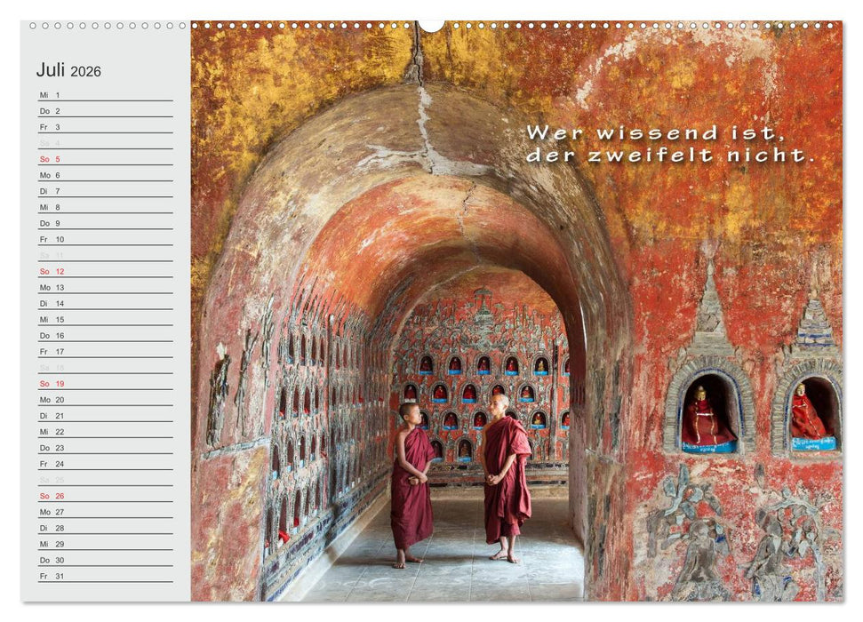 BUDDHA Buddhistische Weisheiten (CALVENDO Premium Wandkalender 2026)