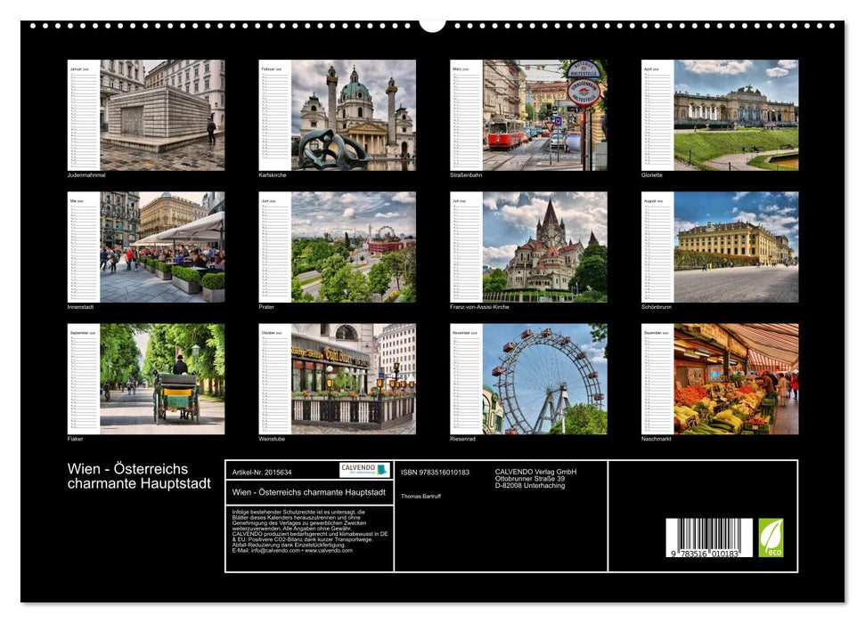 Wien - Österreichs charmante Hauptstadt (CALVENDO Premium Wandkalender 2026)