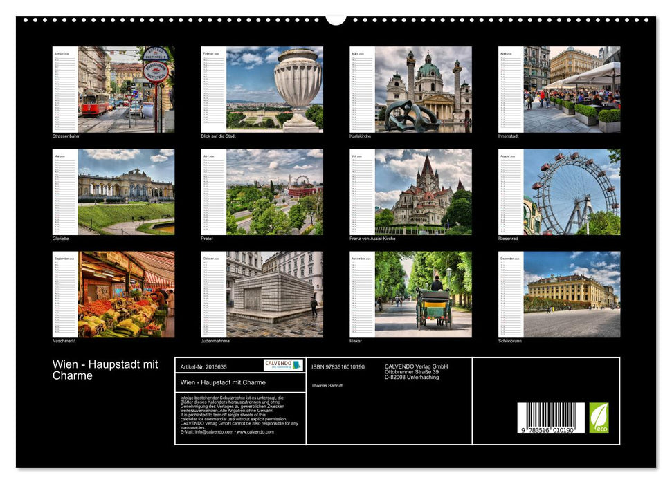Wien - Haupstadt mit Charme (CALVENDO Premium Wandkalender 2026)