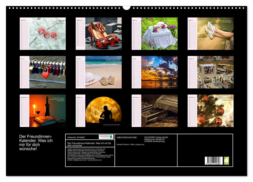 Der Freundinnen-Kalender. Was ich mir für dich wünsche! (CALVENDO Wandkalender 2026)