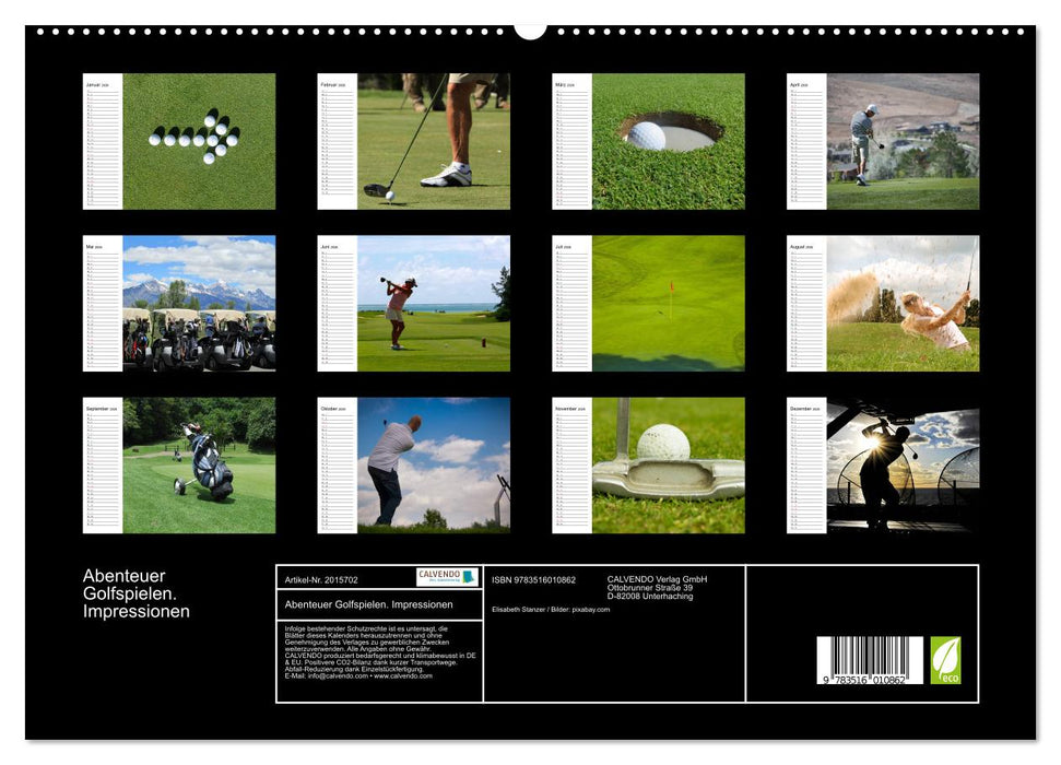 Abenteuer Golfspielen. Impressionen (CALVENDO Premium Wandkalender 2026)