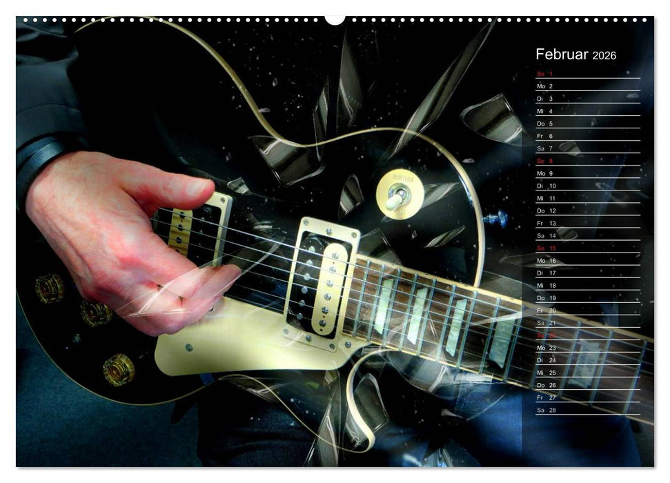 Rockgitarren Power (CALVENDO Premium Wandkalender 2026)