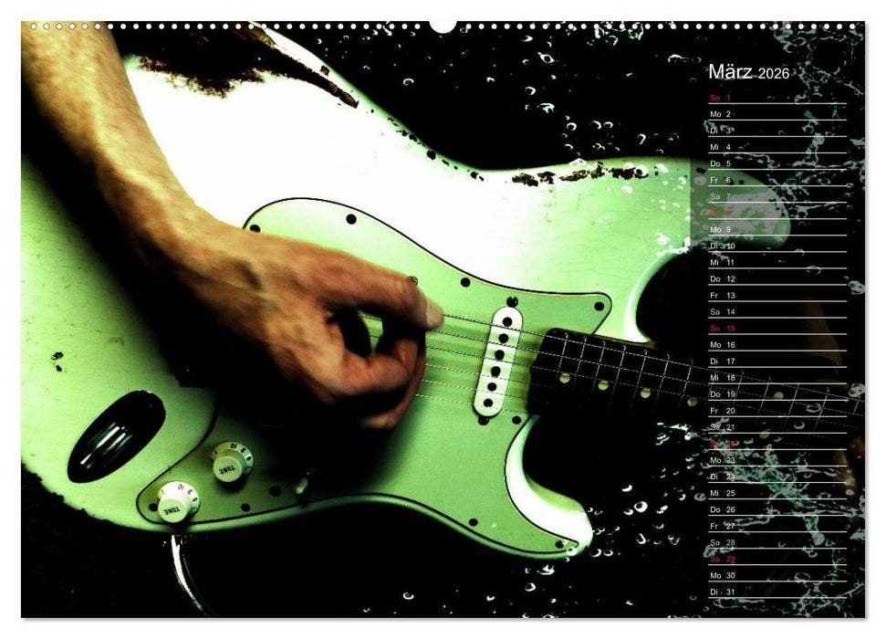 Rockgitarren Power (CALVENDO Premium Wandkalender 2026)