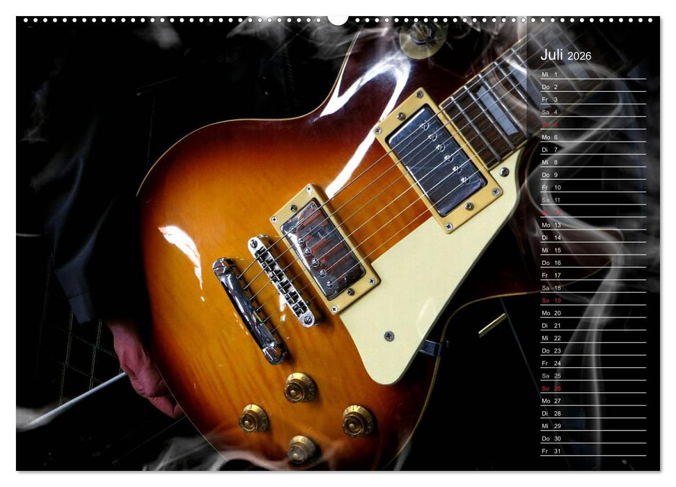 Rockgitarren Power (CALVENDO Premium Wandkalender 2026)
