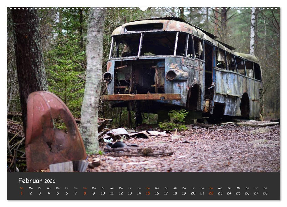 BILKYRKOGÅRDEN Der Autofriedhof im Kyrkö Mosse (CALVENDO Wandkalender 2026)