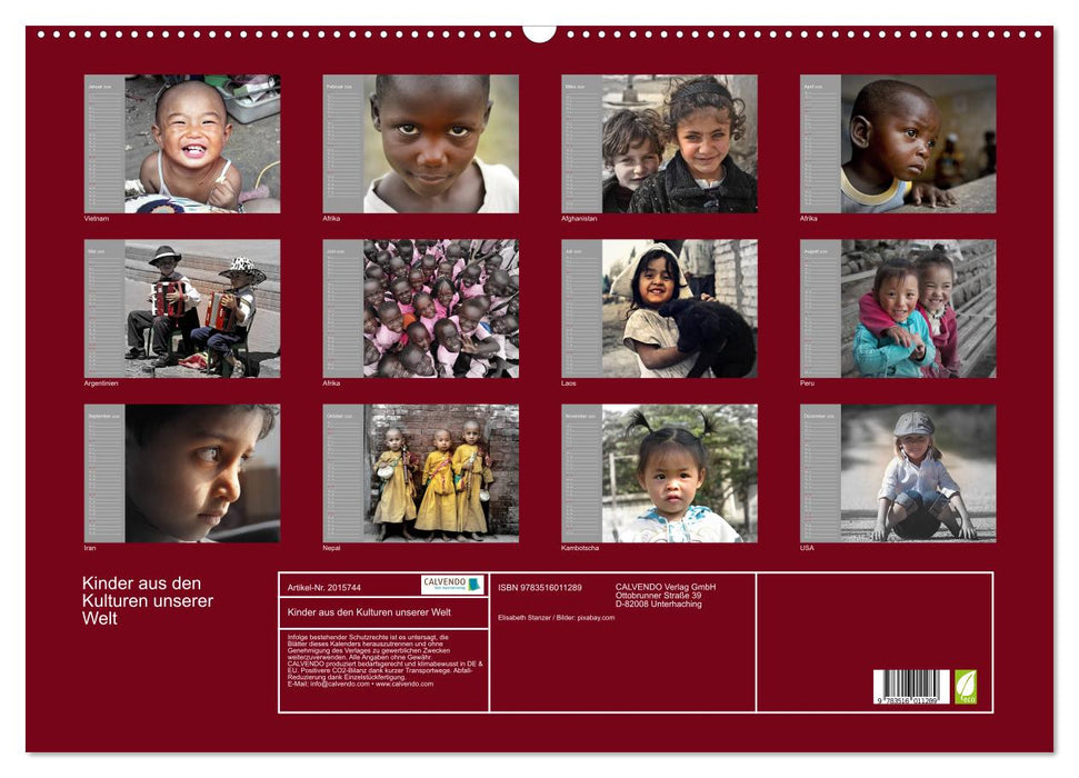 Kinder aus den Kulturen unserer Welt (CALVENDO Wandkalender 2026)