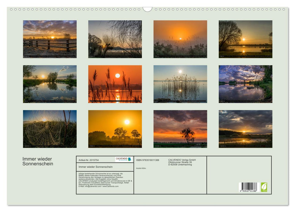 Immer wieder Sonnenschein (CALVENDO Wandkalender 2026)