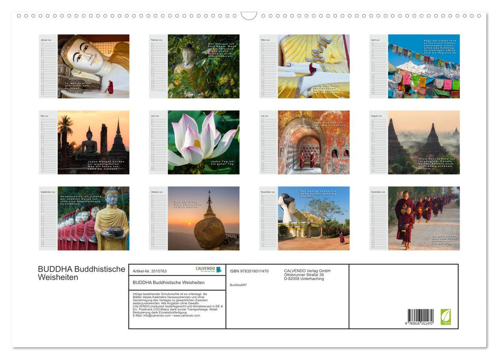 BUDDHA Buddhistische Weisheiten (CALVENDO Wandkalender 2026)