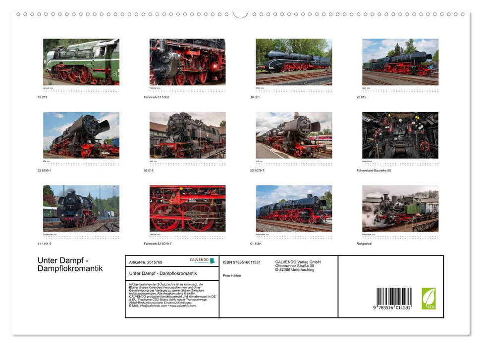 Unter Dampf - Dampflokromantik (CALVENDO Premium Wandkalender 2026)