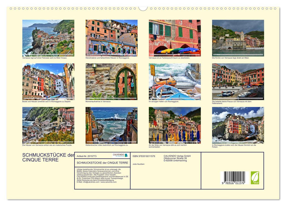 SCHMUCKSTÜCKE der CINQUE TERRE (CALVENDO Premium Wandkalender 2026)