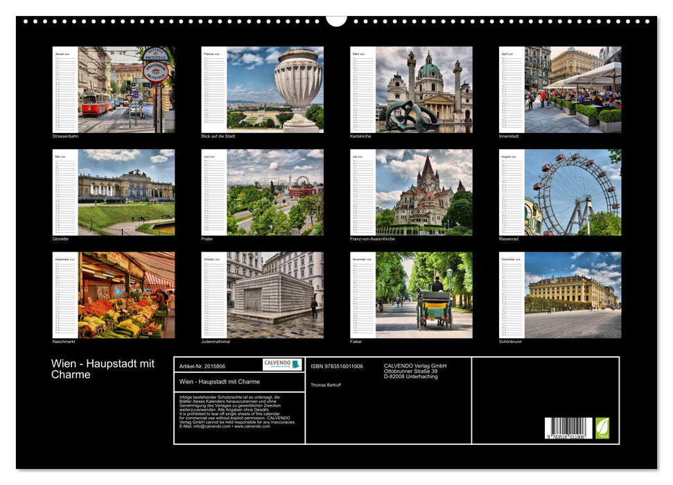 Wien - Haupstadt mit Charme (CALVENDO Wandkalender 2026)