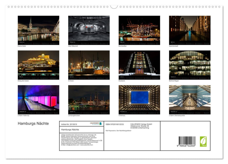 Hamburgs Nächte (CALVENDO Premium Wandkalender 2026)