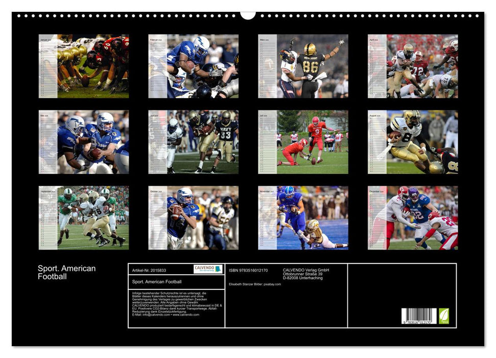 Sport. American Football (CALVENDO Wandkalender 2026)