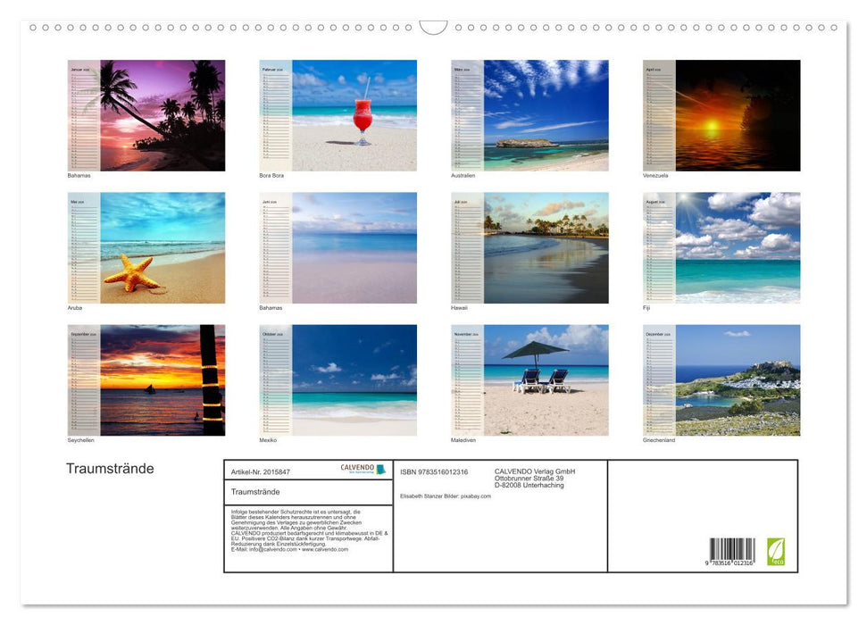 Traumstrände (CALVENDO Wandkalender 2026)