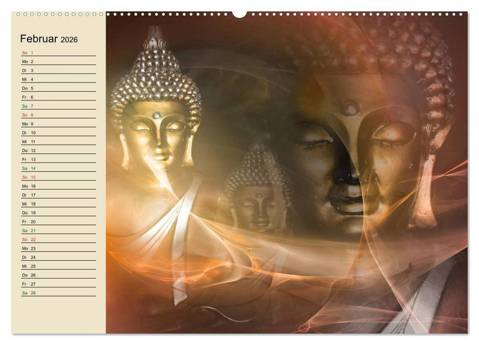 Buddha und Yin Yang (CALVENDO Premium Wandkalender 2026)