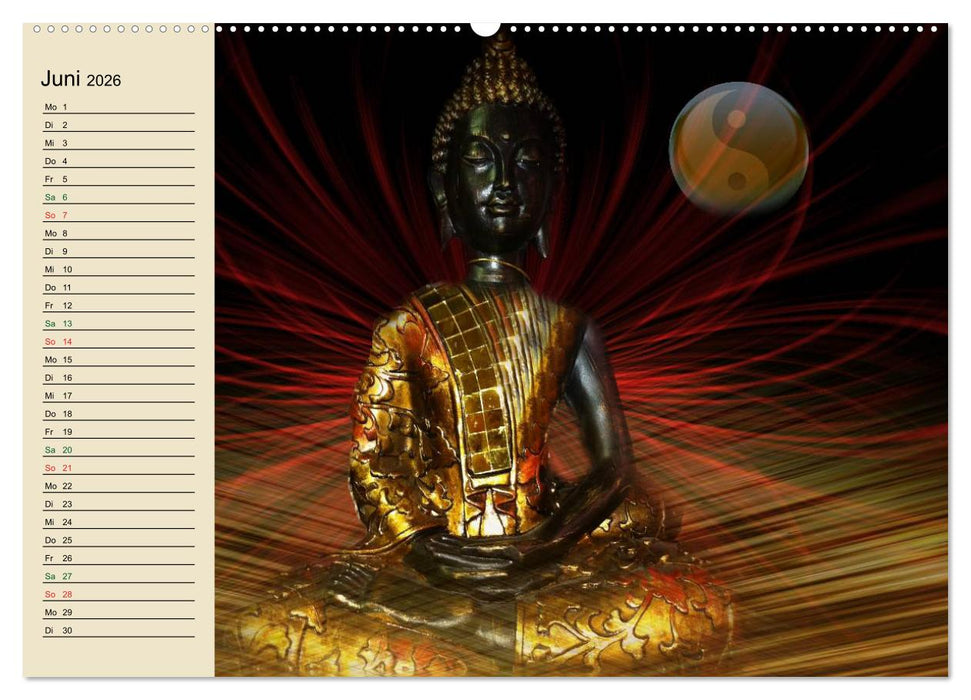 Buddha und Yin Yang (CALVENDO Premium Wandkalender 2026)