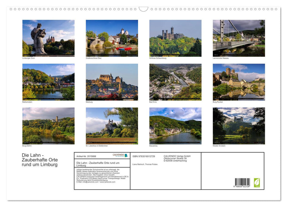 Die Lahn - Zauberhafte Orte rund um Limburg (CALVENDO Wandkalender 2026)