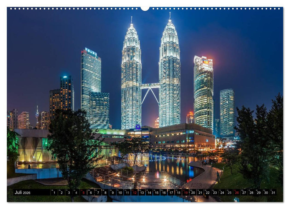 Städte Südostasiens - Singapur & Kuala Lumpur (CALVENDO Premium Wandkalender 2026)