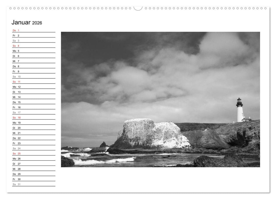 Leuchttürme der Westküste der USA (CALVENDO Premium Wandkalender 2026)