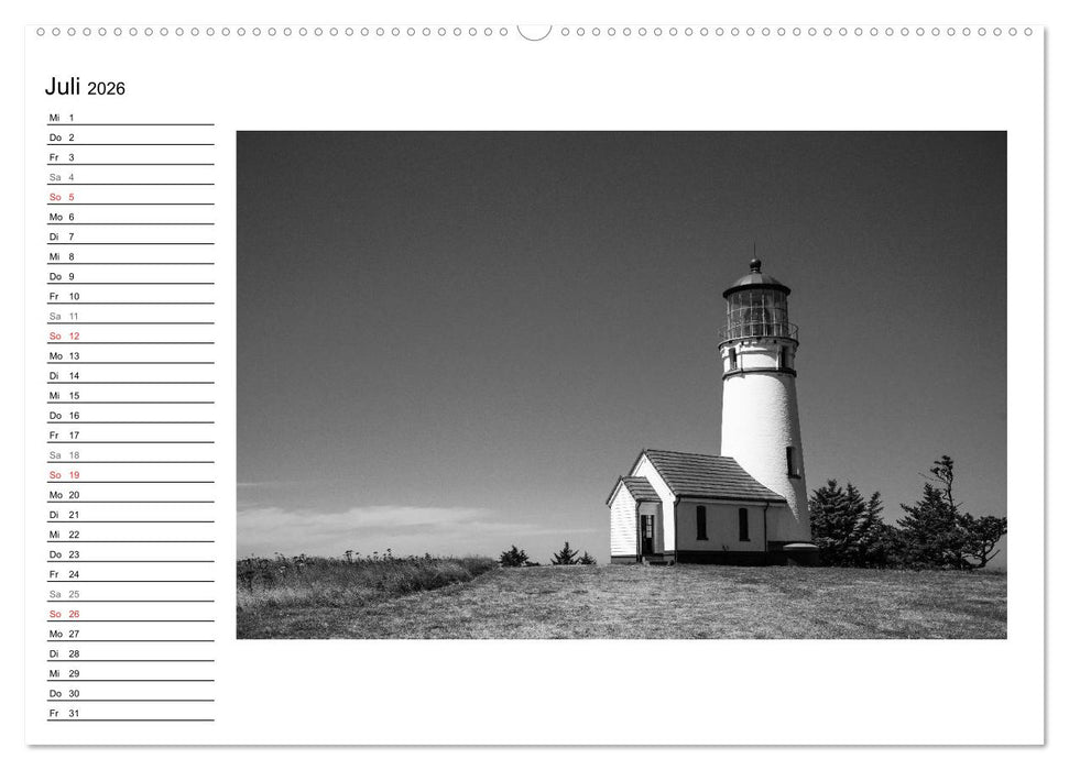 Leuchttürme der Westküste der USA (CALVENDO Premium Wandkalender 2026)