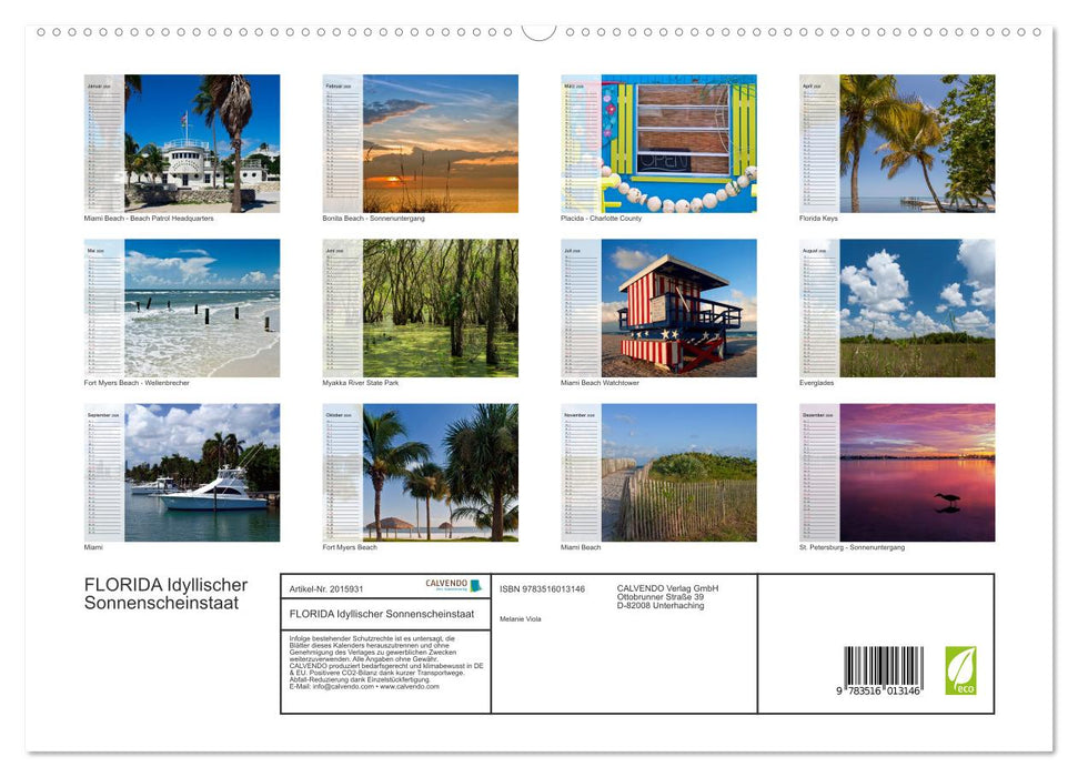 FLORIDA Idyllischer Sonnenscheinstaat (CALVENDO Premium Wandkalender 2026)