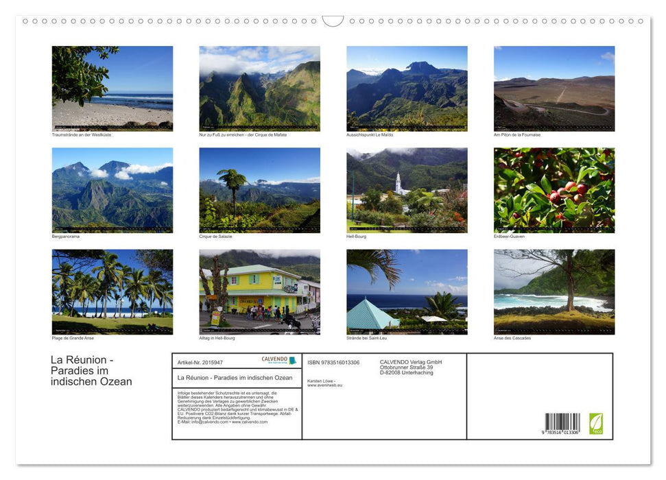 La Réunion - Paradies im indischen Ozean (CALVENDO Wandkalender 2026)