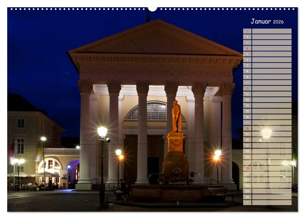 KARLSRUHE FÜR NACHTSCHWÄRMER (CALVENDO Premium Wandkalender 2026)