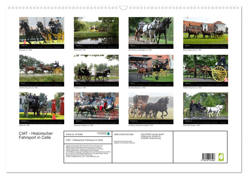CIAT - Historischer Fahrsport in Celle (CALVENDO Wandkalender 2026)