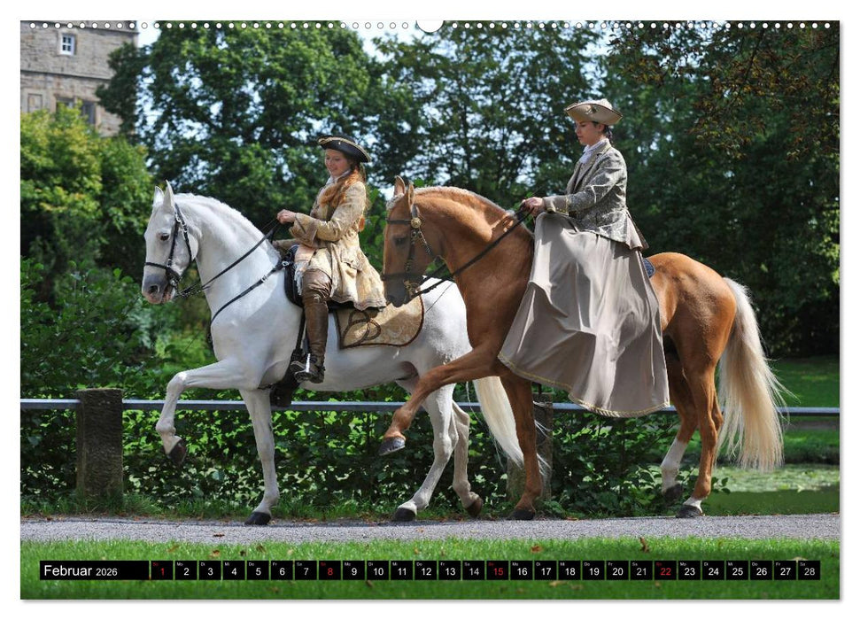 Traumpferde - Fürstliche Hofreitschule Bückeburg (CALVENDO Premium Wandkalender 2026)