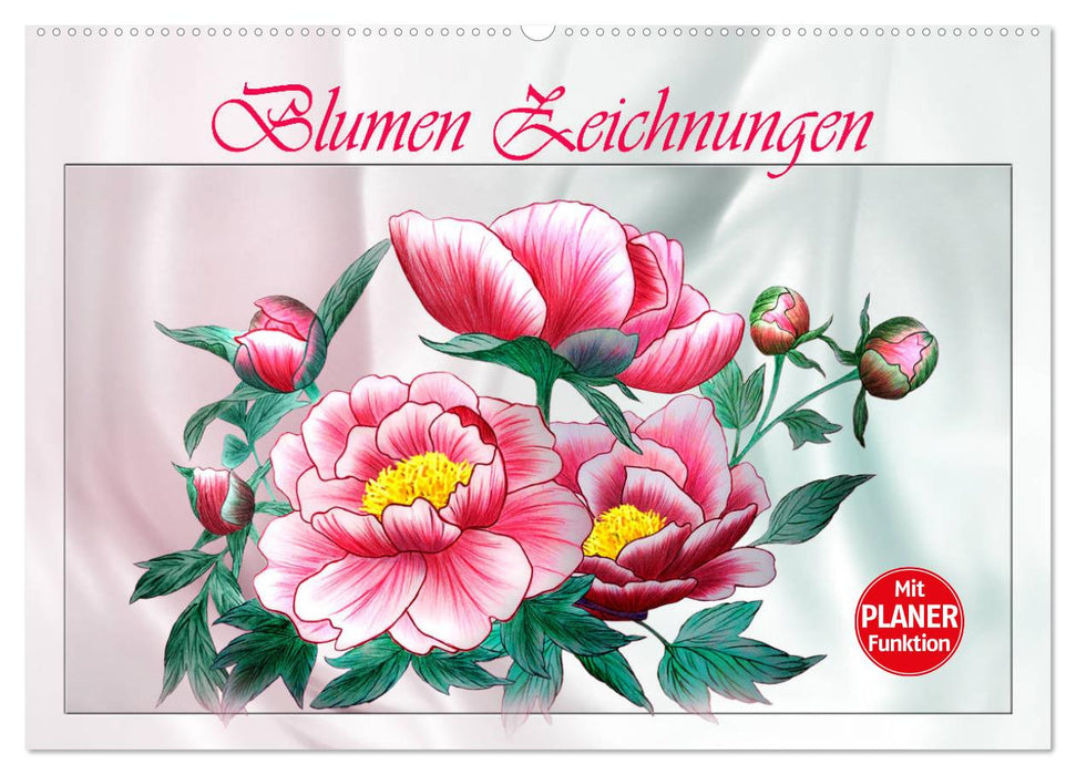 Blumen-Zeichnungen (CALVENDO Wandkalender 2026)