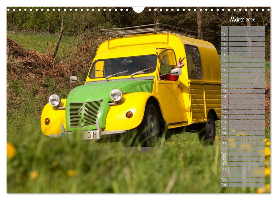 Kultautomobil Ente Citroën 2CV (CALVENDO Wandkalender 2026)