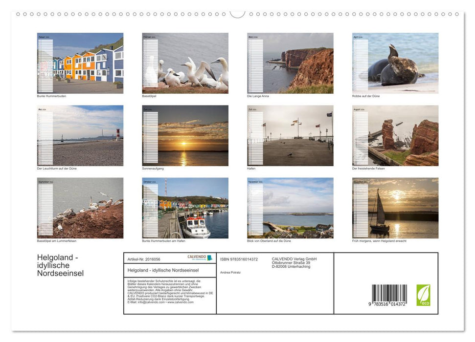 Helgoland - idyllische Nordseeinsel (CALVENDO Premium Wandkalender 2026)