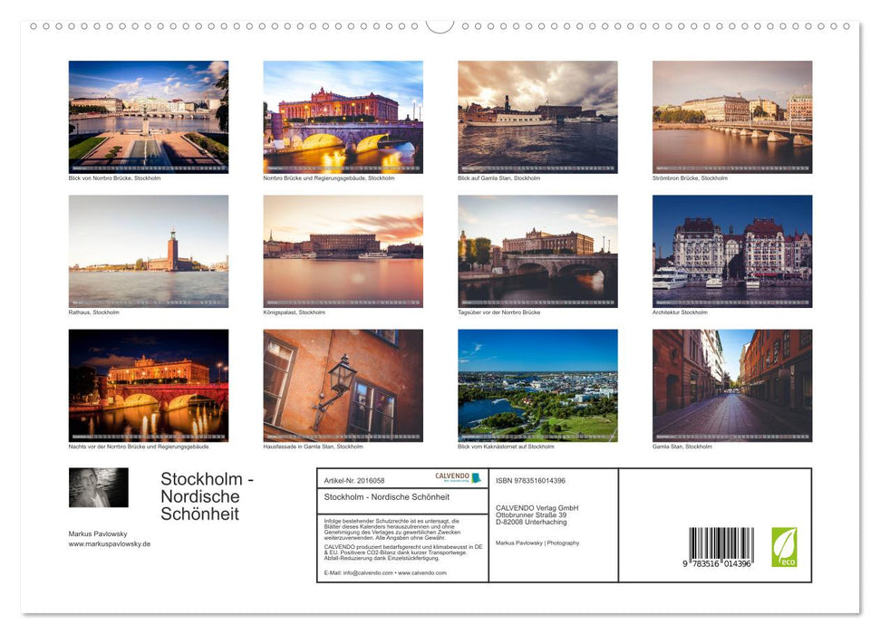 Stockholm - Nordische Schönheit (CALVENDO Premium Wandkalender 2026)