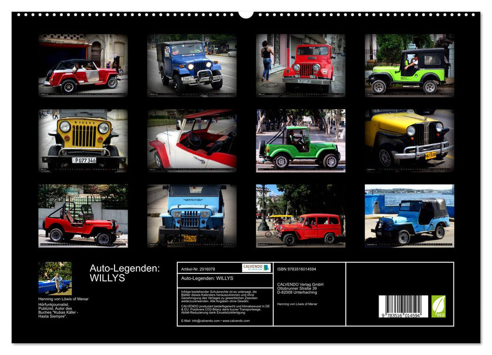 Auto-Legenden: WILLYS (CALVENDO Premium Wandkalender 2026)