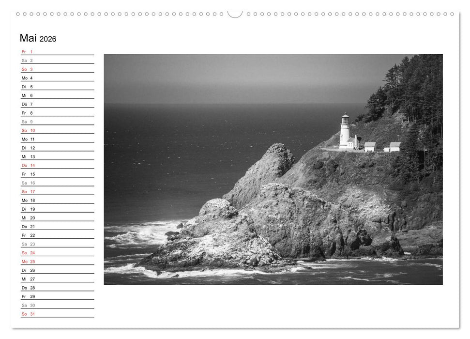 Leuchttürme der Westküste der USA (CALVENDO Wandkalender 2026)