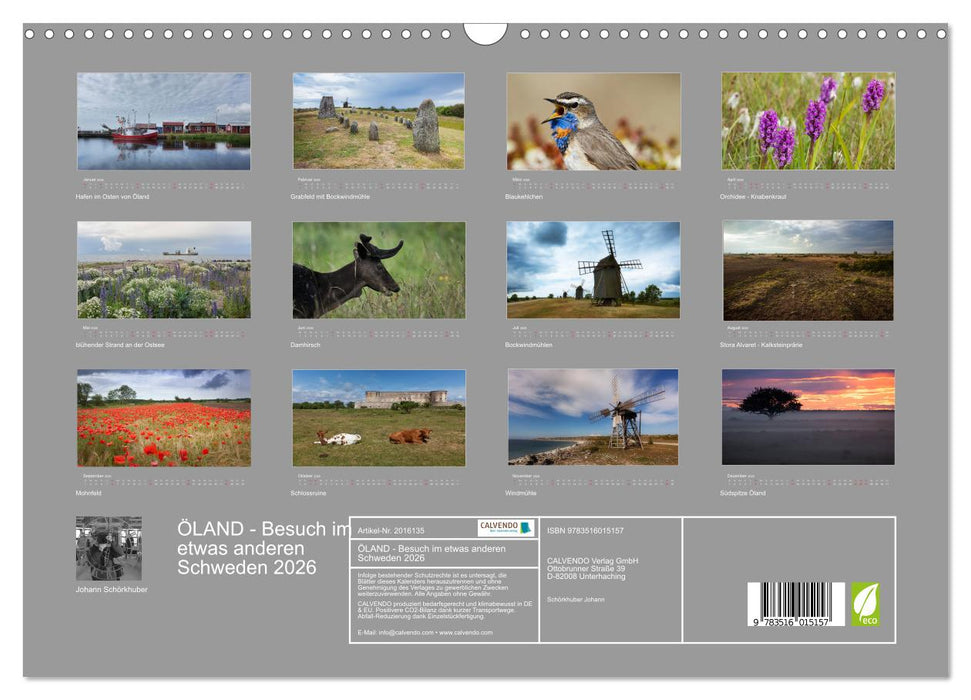 ÖLAND - Besuch im etwas anderen Schweden 2026 (CALVENDO Wandkalender 2026)