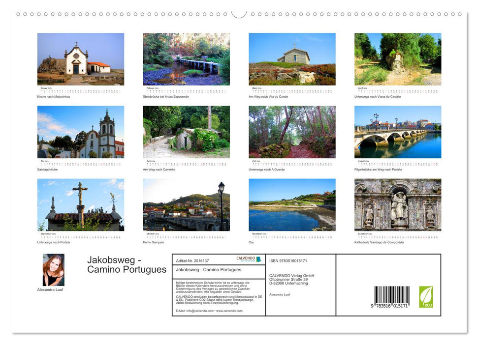 Jakobsweg - Camino Portugues (CALVENDO Premium Wandkalender 2026)