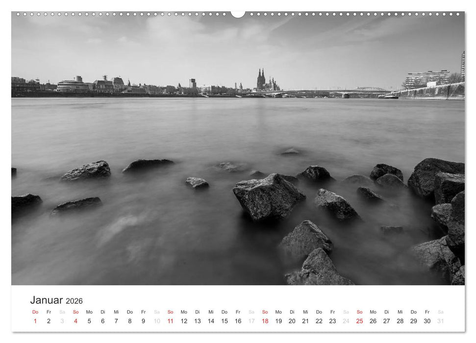 Köln - monochrome Ansichten (CALVENDO Premium Wandkalender 2026)